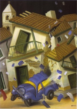 Fernando Botero Painting - Car Bomb Fernando Botero